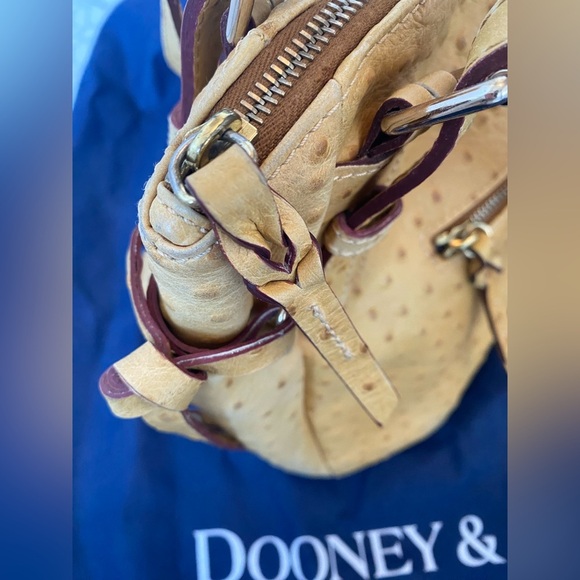 Dooney & Bourke Vintage Ostrich Satchel Style Bag Mustard Yellow - Picture 11 of 14